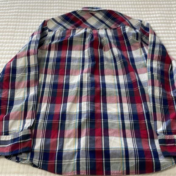 Micros Red/Blue Plaid Snap Button Long Sleeve Shirt Size XL - Picture 2 of 4